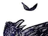 Raven With Feather at the Kenspeckle Letterpress